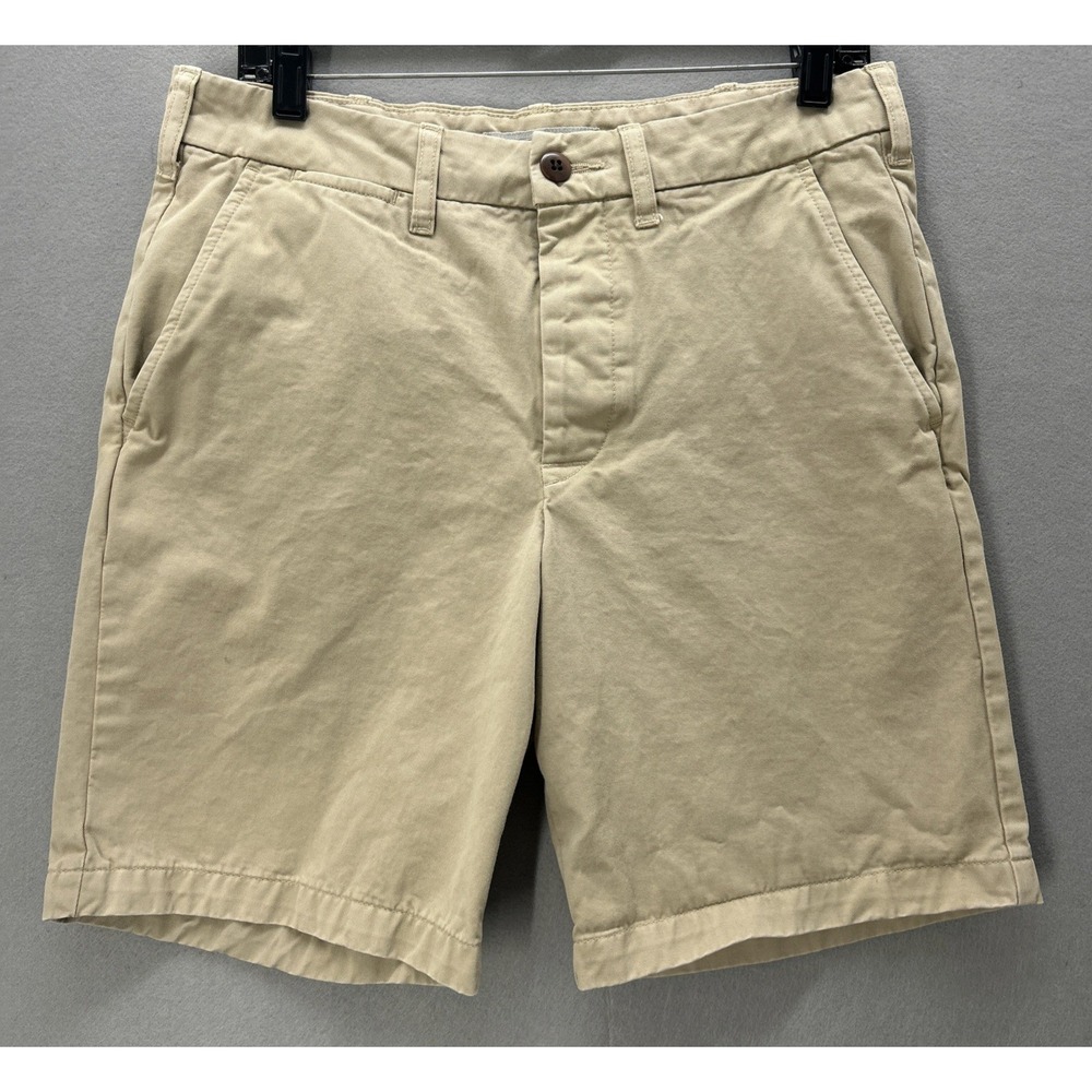 Outerknown Button Fly Twill Chino Shorts Men's 30 Organic Cotton Beige Sand
